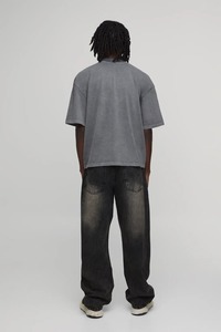 Camiseta de algodón para hombre, corte holgado y extragrande, hombros caídos, estilo casual y urbano, tela gruesa. - Product Image 3