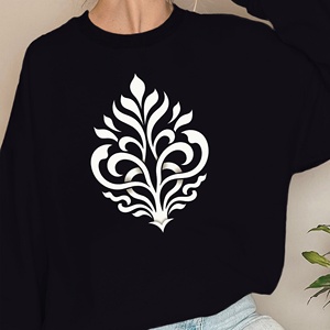 Sudaderas informales para mujer con estampado de motivos botánicos abstractos-Tejido de punto - Product Image 3