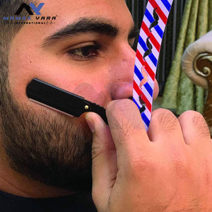 Rasoir à lame droite en acier inoxydable sur mesure pour hommes, manche recouvert de papier, rasoir de barbier pour le soin du visage et du corps - Product Image 2