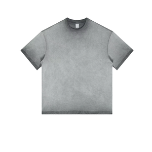 Camisetas de Cuello Redondo para Hombre, 100% Algodón, Lavado Ácido, Corte Holgado, Dobladillo Recto, Estilo Urbano Unisex para Verano, Nueva Llegada - Product Image 2