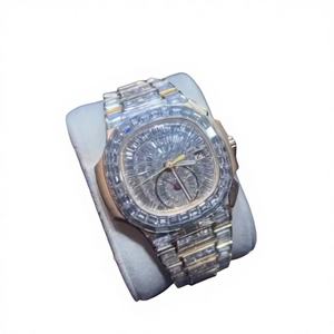 Montre tendance sertie de diamants de laboratoire incolores pour hommes, qualité supérieure, prix de gros - Product Image 1