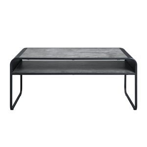 Tavolino da Caffè Raziela con Finitura in Cemento Grigio e Nero - Product Image 2