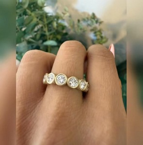 Anillo de diamantes cultivados en laboratorio de corte redondo de 1,50 quilates para mujer, joyería de plata de ley 925 de lujo para boda, compromiso, regalo de aniversario - Product Image 1