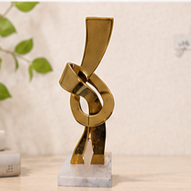 Escultura Abstracta Moderna de Latón, Forma Irregular, Decoración de Mesa, Decoración de Interiores para Sala de Estar, Arte Decorativo - Product Image 5