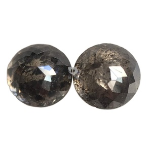 Paire de diamants rustiques, sel et poivre naturels polis, aux formes multiples, paire de pierres brillantes - Product Image 1