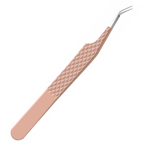 Pinza Profesional para Extensión de Pestañas Curvada a 45 Grados, Punta Angulada Fina, Acero Inoxidable, Herramienta de Belleza, Agarre de Diamante, Diseño Moderno - Product Image 2