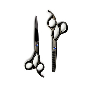 Juego de Tijeras de Peluquería de Acero Inoxidable Negro Premium para Diestros, Tijeras para Cortar y Entresacar Cabello para Uso en Salón - Product Image 1