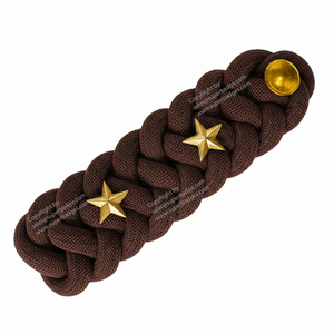 Meilleures épaulettes personnalisées marron enduites avec cordon de serrage et matériau torsadé durable à 3 brins pour uniformes de cérémonie - Product Image 3