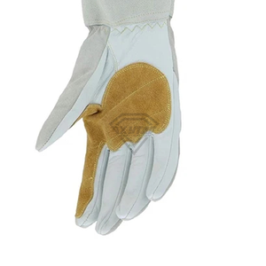Custom Beekeeping <b>Gloves</b> Premium Goatskin Leather Cotton Canvas <b>Long</b> Cuff Protective Bee Keeper Safety Work <b>Gloves</b> - Product Image 2