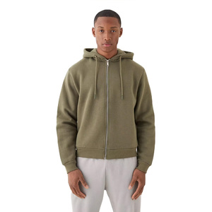 Wholesale Custom Logo Full Zip Hoodie Brushed Fleece Streetwear Hoodie for Men Retail Ready USA Market - Product Image 1