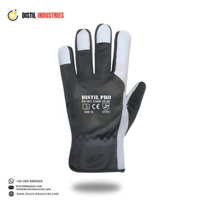 Goat Grain Leather Assembly Work <b>Gloves</b> Interlock Cotton Fabric Back Breathable Leather <b>Driving</b> <b>Gloves</b> Comfortable Hand Safety - Product Image 5