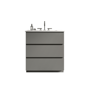Tia - Mueble de Baño Moderno Gris de 30 Pulgadas con Lavabo, 3 Orificios para Grifo y Gran Espacio de Almacenamiento, Mueble Independiente - Product Image 3