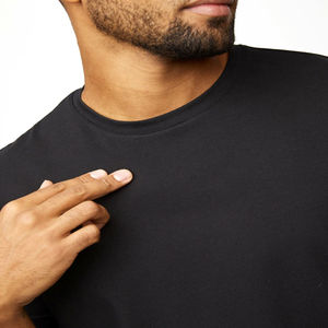 Camiseta de Punto Transpirable para Hombre, 50% Algodón, 50% Poliéster, Lisa, al por Mayor, con Logotipo Personalizado OEM, Camisetas Transpirables - Product Image 3