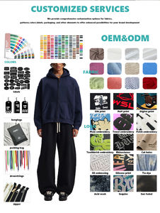 Sudadera con capucha y cremallera de alta calidad con diseño de diamantes de imitación en toda la prenda, estilo urbano, oversize, para hombre, de gran peso, de WSL Trending. - Product Image 3