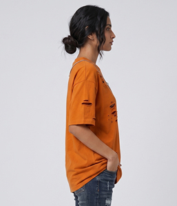 T-shirts pour femmes en coton 100% lourd, délavés, à épaules tombantes, effet vieilli, style streetwear - Product Image 2