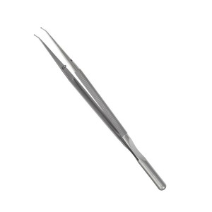 Delicate Touch DENNIS Micro Forceps Round Handle 1mm <b>Ring</b> Tips Curved ZETOMEDPRO - Product Image 1