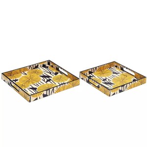 Modern Wooden Tabletop Tray Raised Edges Star Crafts India Dishwasher <b>Microwave</b> Safe for Beverages Candles Decorative Serving - Product Image 3