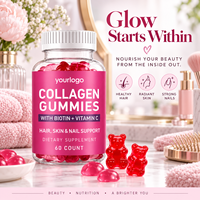 Gummies de Collagène Peptidique avec Biotine et Vitamine C pour la Beauté des Cheveux, de la Peau et des Ongles chez la Femme – 60 Unités – Complément Beauté OEM ODM Marque Privée