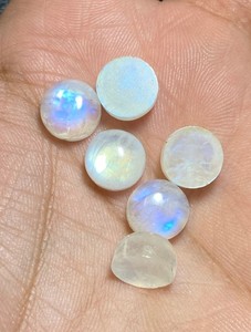 Wholesale Hand Polished Natural <b>Rainbow</b> Moonstone 18mm Cabochon Loose Gemstones 5mm 20mm for Fine Jewelry Design - Product Image 2