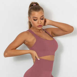 Soutien-gorge de sport respirant à maintien élevé pour femme, couleur unie, nouvelle collection, vente chaude, haut de gamme, respirant, pour le fitness - Product Image 4