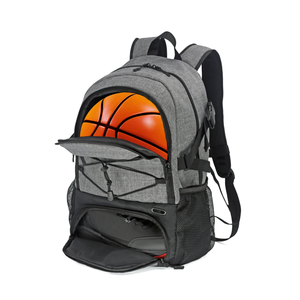 Sac à dos de basket-ball, grand sac de transport pour équipement sportif avec plusieurs compartiments zippés, bretelles réglables, durable - Product Image 6