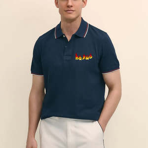 Camiseta polo de hombre de algodón 100% de 220 g/m², manga corta, color sólido, informal, de verano, con logotipo personalizado, a la moda, al por mayor. - Product Image 5