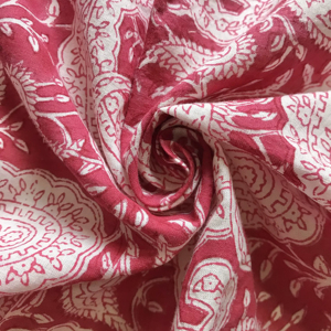 Ethnic Paisley Motif Hand Block Print Cotton Fabric for Apparel & Home Use - Product Image 2