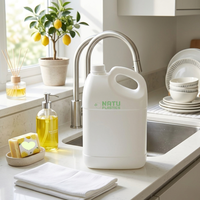 Bidon en plastique HDPE robuste de 4 L pour liquide vaisselle, récipient durable avec bouchon à vis