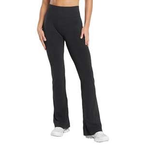 Leggings Deportivos de Cintura Alta para Mujer, Diseño Acampanado, Transpirables, Elásticos, Ecológicos, Tejido de Punto con Costuras de Spandex, Secado Rápido - Product Image 1