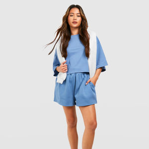 Conjunto de Camiseta y Pantalones Cortos de Verano de Algodón Ligero, Tejido Informal y Moderno para Mujer, Estilo Urbano, Cuello Redondo, Sudadera con Capucha, Estampado Personalizado, Talla 6XL - Product Image 4