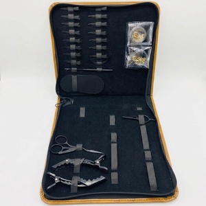 Kit d'outils professionnels pour extensions de cheveux TEEJAY en acier inoxydable chirurgical noir mat, pinces à cheveux, pinces crocodiles, micro-perles - Product Image 4