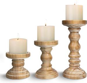 Decorative Wooden Candle Holder Elegant Handmade Design Suitable For Hotels Restaurants And Home Interiors - Product Image 1