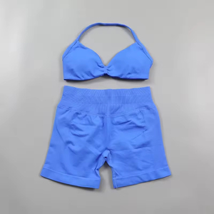 Conjunto de Yoga de 2 Piezas Personalizado de Alta Calidad para Mujer, Ropa Deportiva Transpirable de Secado Rápido de Spandex/Poliéster con Cintura Elástica - Product Image 5