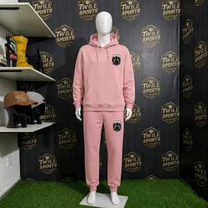 MMA Logo Men's Hooded <b>Sweatshirt</b> <b>Pink</b> 100% Cotton Fleece Regular Fit Casual Winter Anti-Wrinkle Pocket 370g - Product Image 4