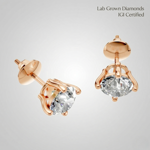 Pendientes de Diamantes Cultivados en Laboratorio con Certificado IGI, CVD HPHT, 1ct 2ct 3ct, F VS1, Oro de 9K/14K/18K, Chapados en Rodio, Modernos - Product Image 1