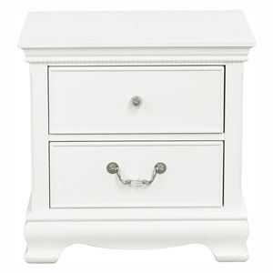 Comodino in Legno Stile Tradizionale con Cassetti a Coda di Rondine, Finitura Bianca, Tavolino da Letto Classico, Arredamento Camera da Letto - Product Image 2