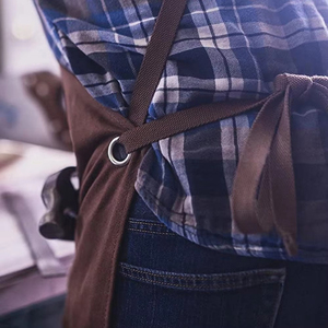 Removable Harness Leather Apron Custom Laser Engraved Logo Snap Closure Short Sleeve Breathable Comfort for Online Sale - Product Image 6