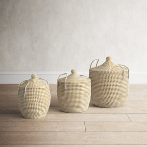 Bird Lane Olivi Seagrass Panier décoratif fabriqué à la main pour une décoration intérieure élégante - Product Image 3