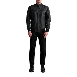 Top Winter Collection Oversized Genuine Sheepskin <b>Leather</b> Coat For Men's Aviator <b>Suede</b> <b>Jackets</b> Silk Zipper Striped Style - Product Image 1
