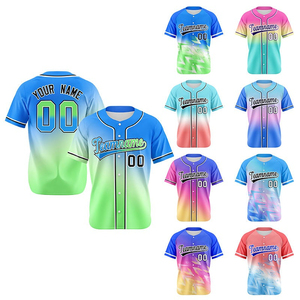 Maillot de baseball personnalisé pour homme 100% polyester col en V anti-UV imprimé respirant anti-humidité séchage rapide OEM - Product Image 4