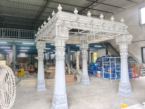 ซุ้มแต่งงานสีขาวแบบไฟเบอร์ MANDAP BAZAAR รุ่นใหม่ล่าสุด พร้อมเสาประดับตกแต่งเพดาน โครงโค้งสำหรับตกแต่งวิลล่าและห้องจัดเลี้ยง - Product Image 3