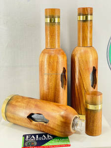 Botella de Agua Personalizada de 1000 ml, Hecha a Mano, Ecológica, de Madera Pura, Diseño Moderno con Acabado Pulido y Efecto Martillado, para Gimnasio y Aire Libre - Product Image 5