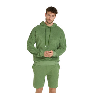 Conjunto de Sudadera con Capucha y Pantalones Cortos de Verano para Hombre, 100% Algodón de Alta Calidad, Transpirable, de Secado Rápido, Diseño Holgado con Hombros Caídos - Product Image 2