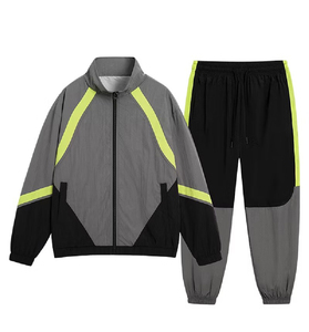 Conjunto Deportivo Corto de Verano para Hombre, Personalizado, de Poliéster y Nailon, con Cremallera, Tallas Grandes, Estampado - Product Image 1