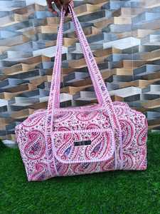 For Paisley Pattern Handmade Cotton Duffel Bag with Zipper Closure Lightweight & Large Capacity Travel <b>Weekender</b> Bag - Product Image 3