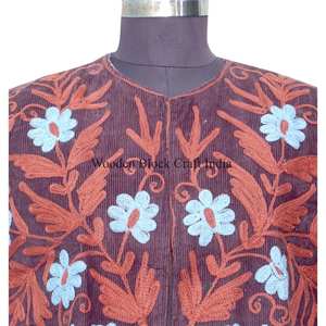 Chaqueta de Botones con Diseño Floral Vintage para Mujer, Otoño Invierno, Hecha a Mano, 100% Algodón, Chaleco Bordado con Diseño Floral para Mujer - Product Image 6