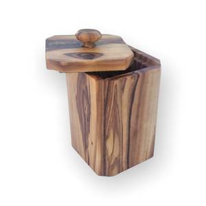 Wooden Salt Jar Multipurpose Wooden <b>Kitchen</b> <b>Storage</b> Box with Lid <b>for</b> Salt Sugar Tea Coffee Spices and Dry Ingredients - Product Image 4