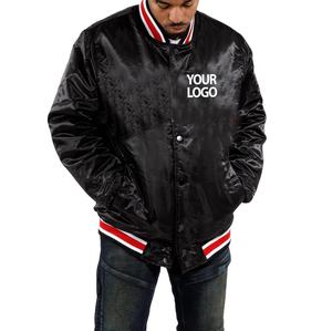 แจ็กเก็ตผ้าซาตินพิมพ์ลายสำหรับผู้ชายแจ็คเก็ตผ้าซาตินตัวอักษร - Product Image 1