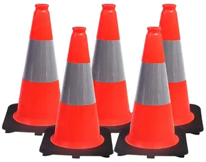 Top Quality PVC Plastic PE Construction Road Security Highway Warning Sign Slim Cone Collapsible Reflective Safety Traffic Cones