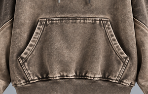 Sweat-shirt à capuche oversize imprimé marron pour homme, avec cordon de serrage sur les manches et poche, style décontracté - Product Image 4